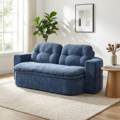 78" Convertible Floor Sofa Bed with Integrated Quilt