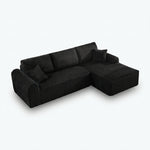 109-inch cloud modular sectional sofa with right-facing chaise in black — white angle packshot