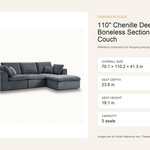 Dimension guide for 110-chenille-deep-seat-boneless-sectional-cloud-couch