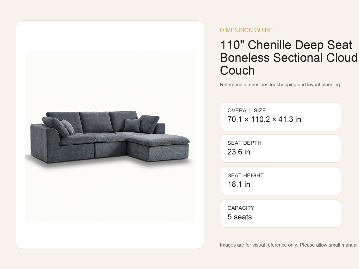 Dimension guide for 110-chenille-deep-seat-boneless-sectional-cloud-couch