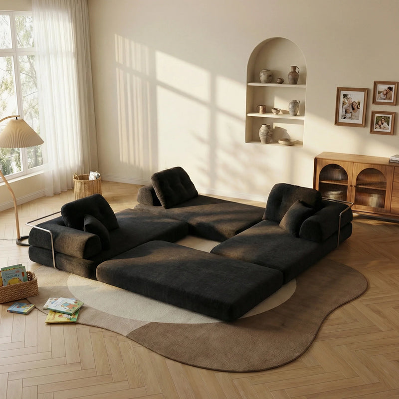 L-Shaped Modular Sectional Sofa, 8-in-1 Convertible