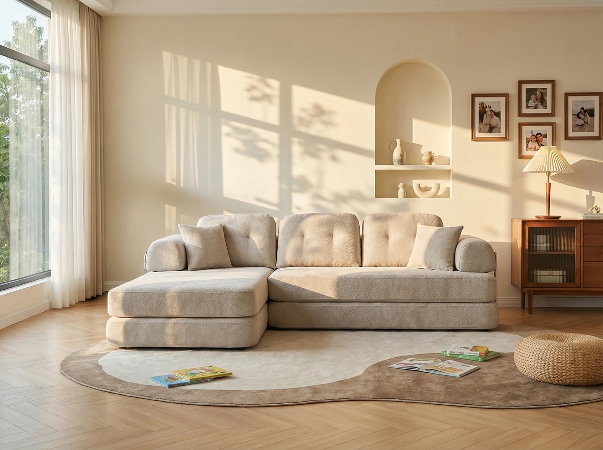 L-Shaped Modular Sectional Sofa, 8-in-1 Convertible