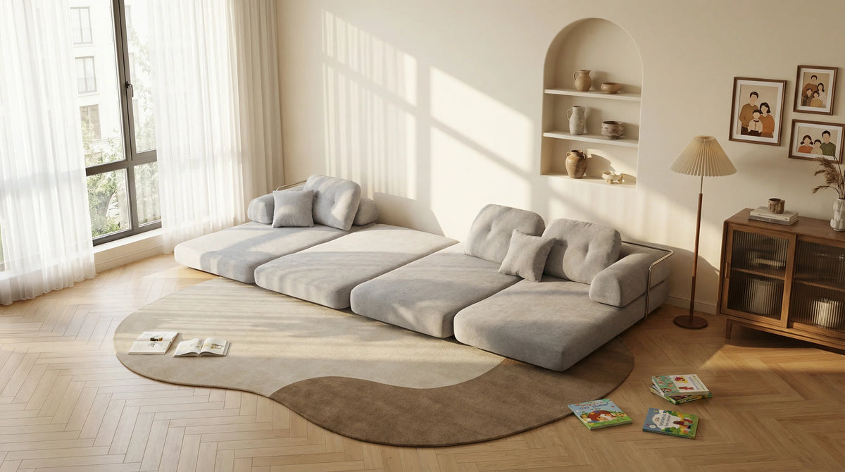 L-Shaped Modular Sectional Sofa, 8-in-1 Convertible