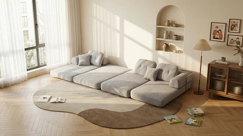 L-Shaped Modular Sectional Sofa, 8-in-1 Convertible