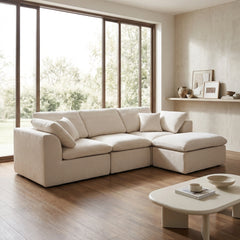 Boneless Sectional with Chaise, 110" L-Shaped Cloud Couch for Living Room