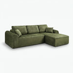 109-inch cloud modular sectional sofa with right-facing chaise in green - white front packshot
