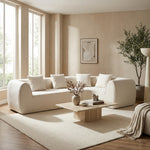 110-inch curved modular sectional sofa with right-facing chaise in white - white hero scene