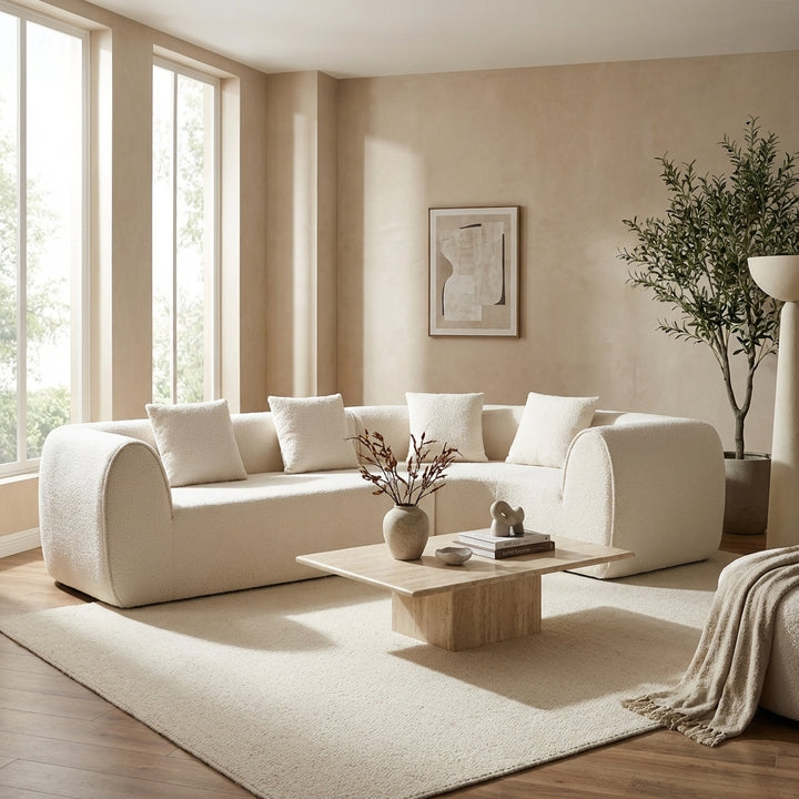 110" Curved Modular Sectional Sofa with Right-Facing Chaise