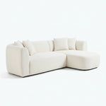 110-inch curved modular sectional sofa with right-facing chaise in white - white side packshot