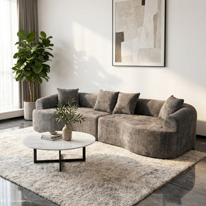 106" Curved Boneless Modular Sectional Sofa