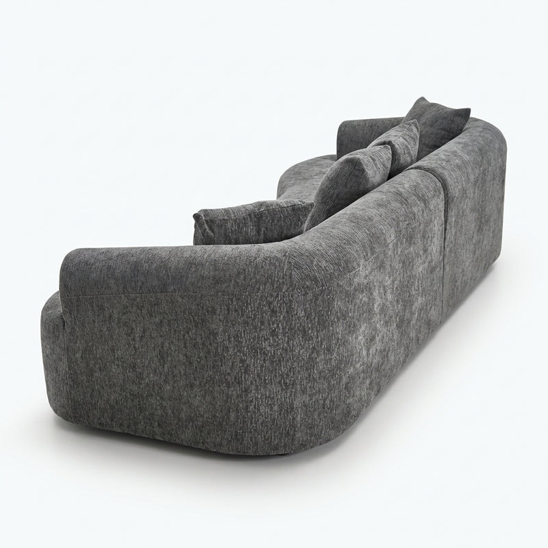 106-inch curved boneless modular sectional sofa in grey - grey shape packshot