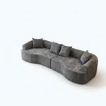 106-inch curved boneless modular sectional sofa in grey - grey side packshot
