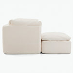 111.8-inch cloud-style modular sectional sofa with ottoman in beige+white - lead side packshot