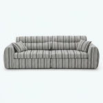 striped bouclé 3-seater sofa in black and white - lead front packshot