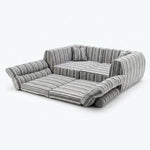 striped bouclé 3-seater sofa in black and white - lead shape packshot