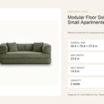 Dimension guide for modular-floor-sofa-bed-for-small-apartments-renters