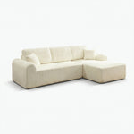 109-inch cloud modular sectional sofa with right-facing chaise in white - white angle packshot