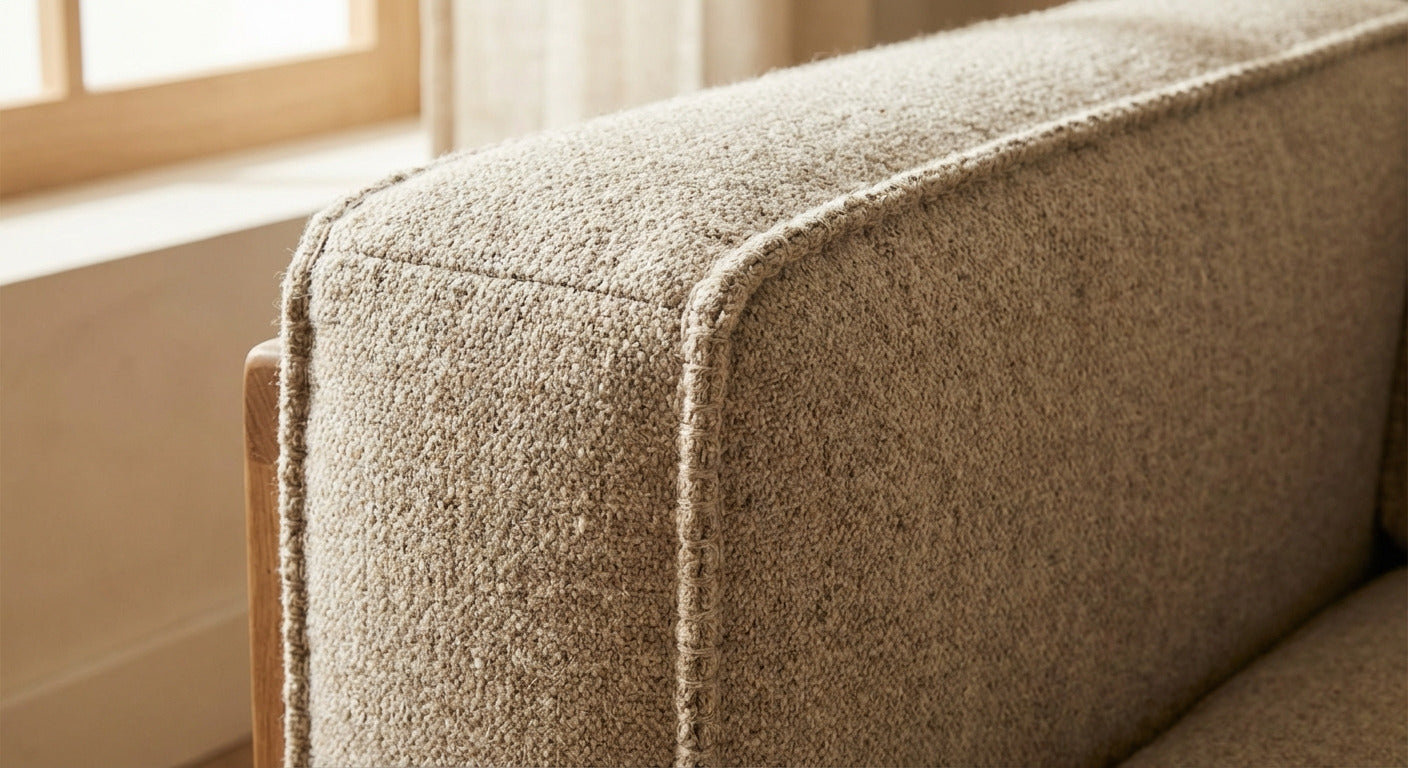 Close-up of premium sofa craftsmanship